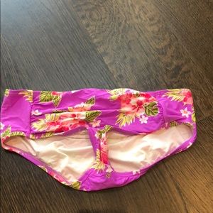 Purple and floral bikini bottoms